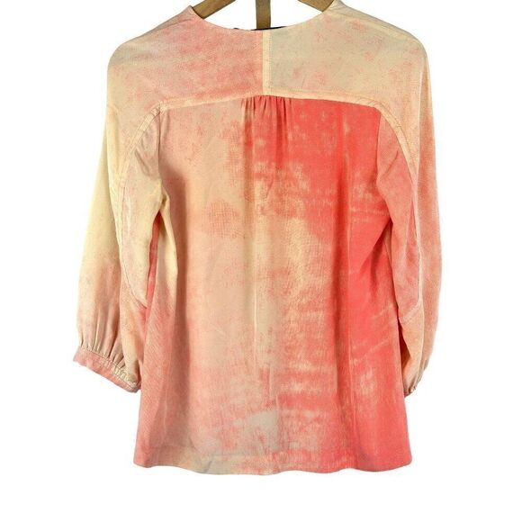 Diane Von Furstenberg Cahill Blouse Tie Dye Print 100% Silk Blouse Sz 2 EUC - Picture 5 of 8